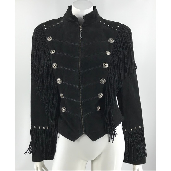 Cripple Creek Jackets & Blazers - Cripple Creek Black Leather Fringe Jacket